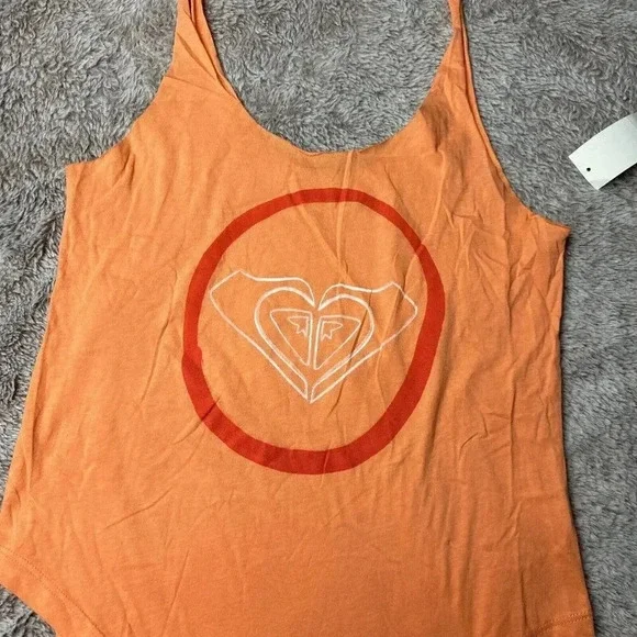 Roxy Women’s Orange Tank Top Size M 100% Cotton NWT - Picture 14 of 14